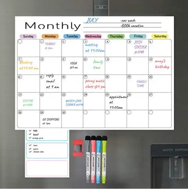 Pejabat Magnet peti sejuk kalendar PVC comel
