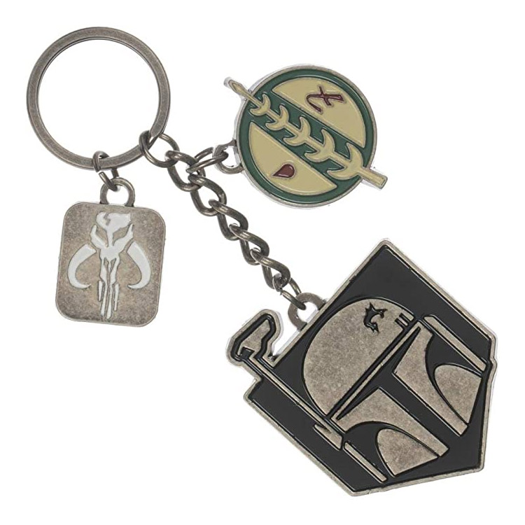 Cusotm Metal Gümüş Yıldız Savaşları Millennium Falcon Keychain Kötü Parti Hunter Kask Anahtar Yüzük