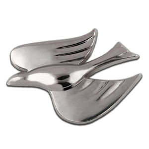 Aangepaste elegant verzilverde 3D Dove Hope and Peace Rapel Pin