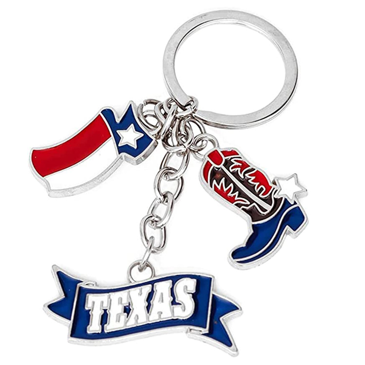 Özel Keying Texas Souvenir Keychain Metalic