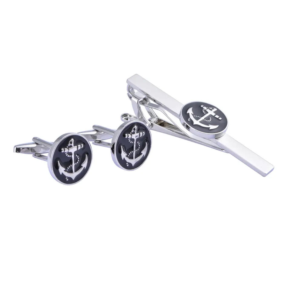 Hadiah Simple Metal Engraved Tie Cufflink