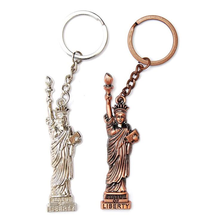 ការប្រមូល keychain ដែក NYC NYC ជាមួយរូបសំណាកសេរីភាពលីយ៉ុងសហរដ្ឋអាមេរិកទង់ជាតិ Keychain ស្នេហាជាតិ